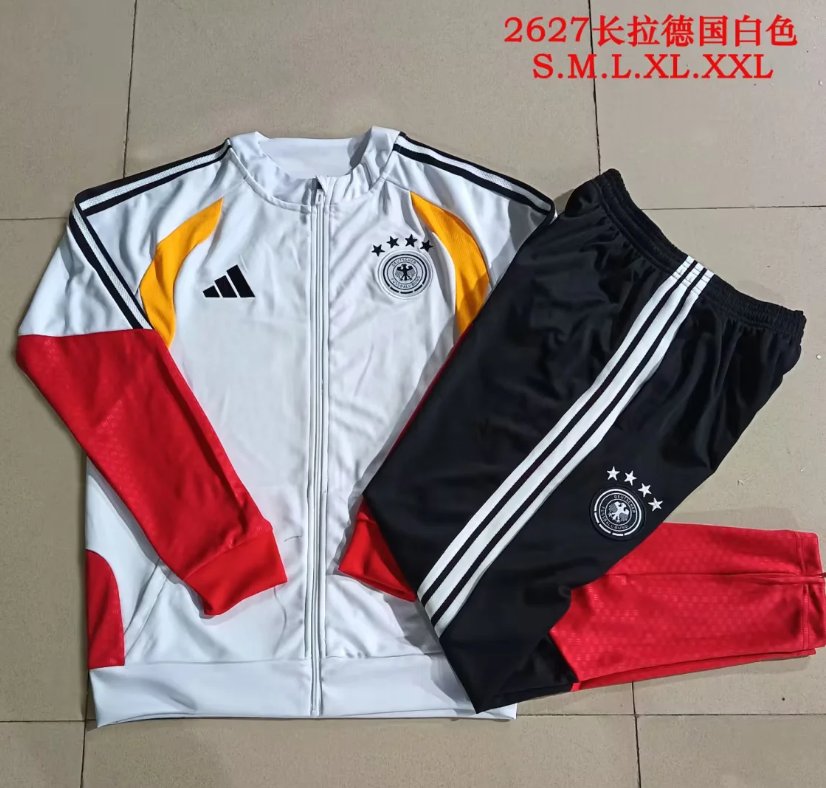 AAA Quality Germany 25/26 Tracksuit - White/Yellow/Red